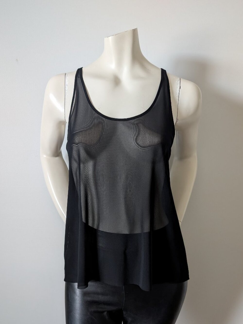 Wilfred Free by Aritzia - Black Semi-Sheer Tank Top - Size M